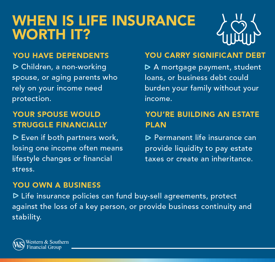 bulleted list of when is life insurance worth it?