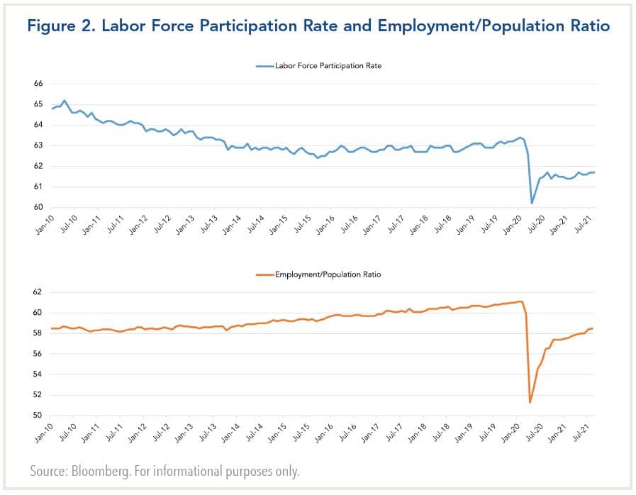 labor force participation rate and employment / population ratio