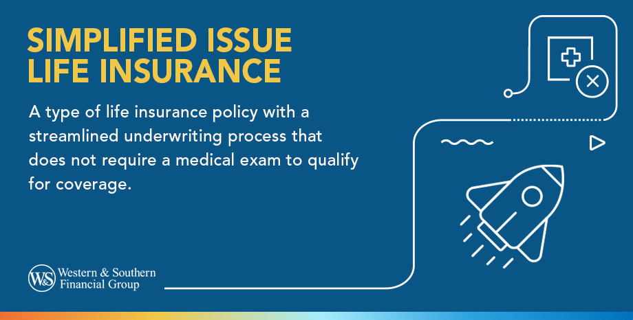 Simplified Issue Life Insurance is a type of life insurance policy with a streamlined underwriting process that does not require a medical exam to qualify for coverage.