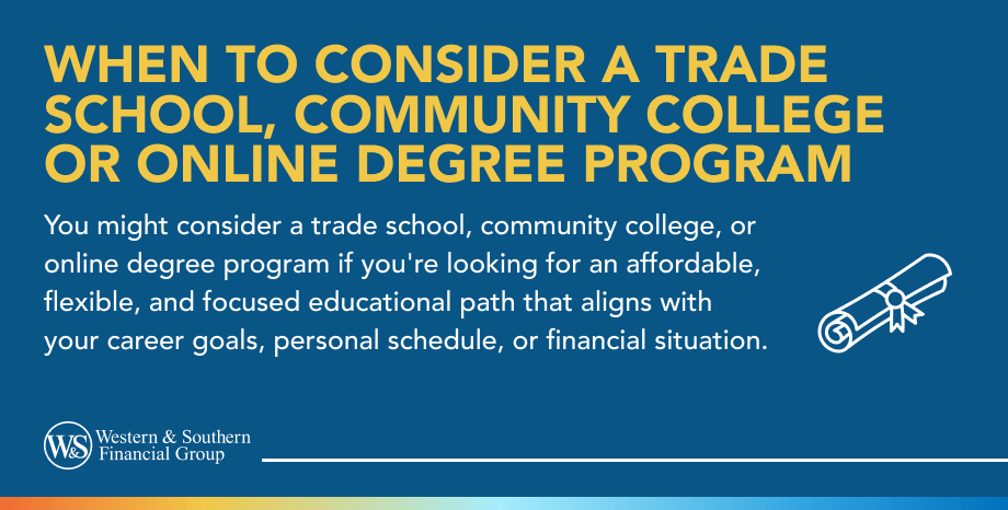 When to Consider a Trade School, Community College or Online Degree Program